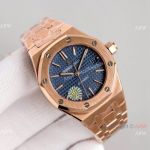 JH Factory Copy Audemars Piguet Royal Oak Women 37mm Cal.3120 Watch Rose Gold Blue Dial_th.jpg